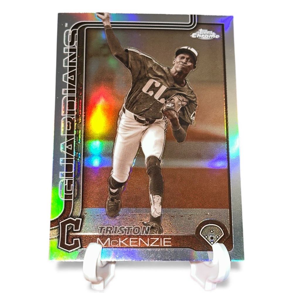 Triston McKenzie Guardians Topp Chrome Baseball Card
